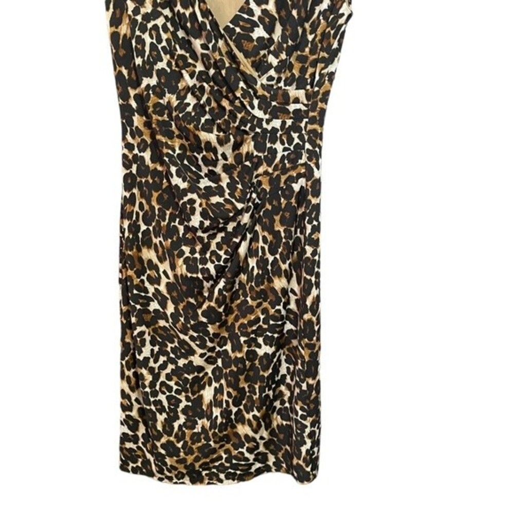 Evan Picone Black Label Women's Sleeveless Animal Print Wrap Dress - Picture 5 of 8